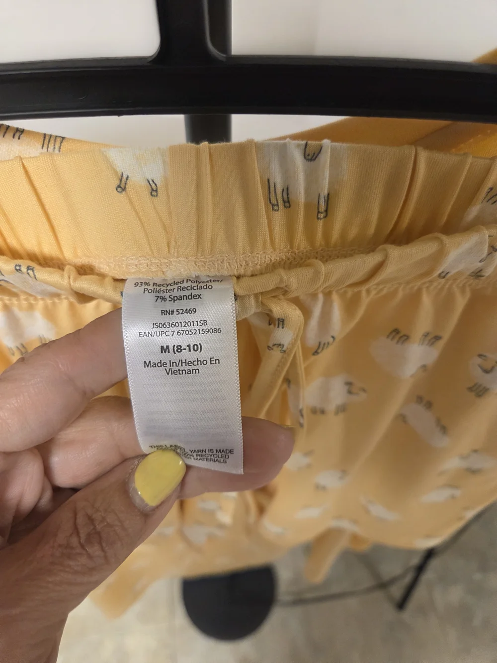 Women's Yellow Sheep-Print Pajama Set